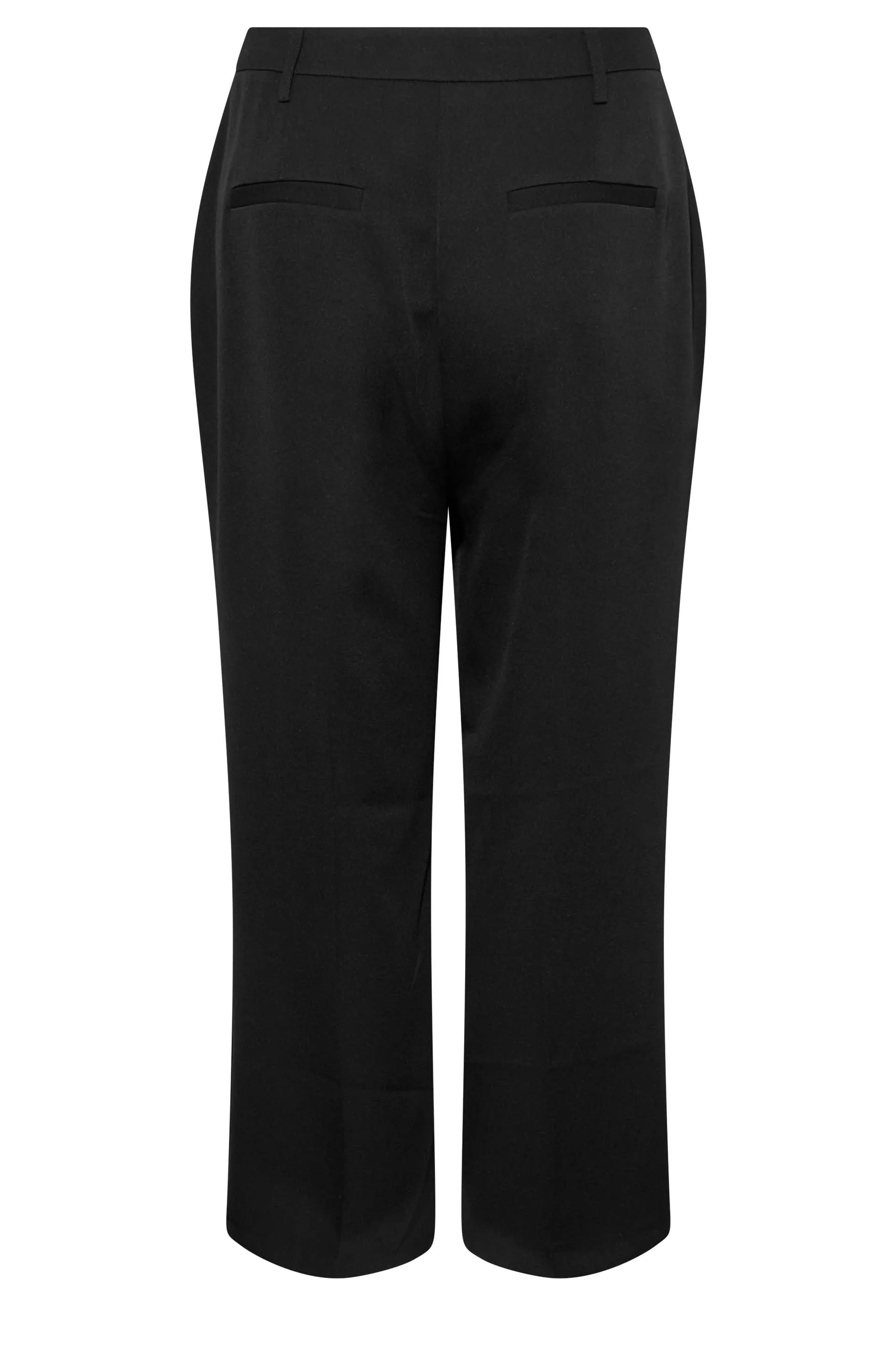 YOURS Curve Black Split Hem Flared Trousers