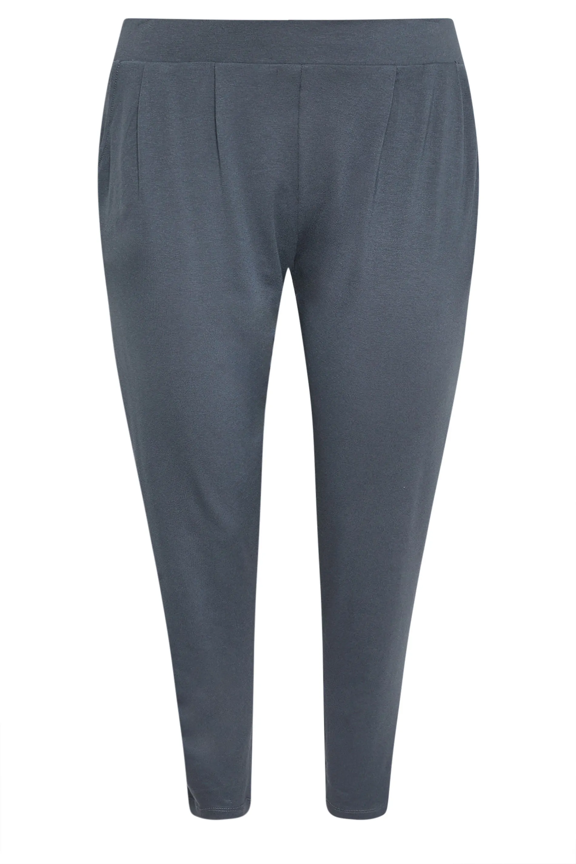 YOURS Curve Grey Double Pleat Harem Trousers