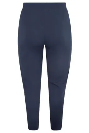 YOURS Curve Navy Blue Stretch Tapered Trousers