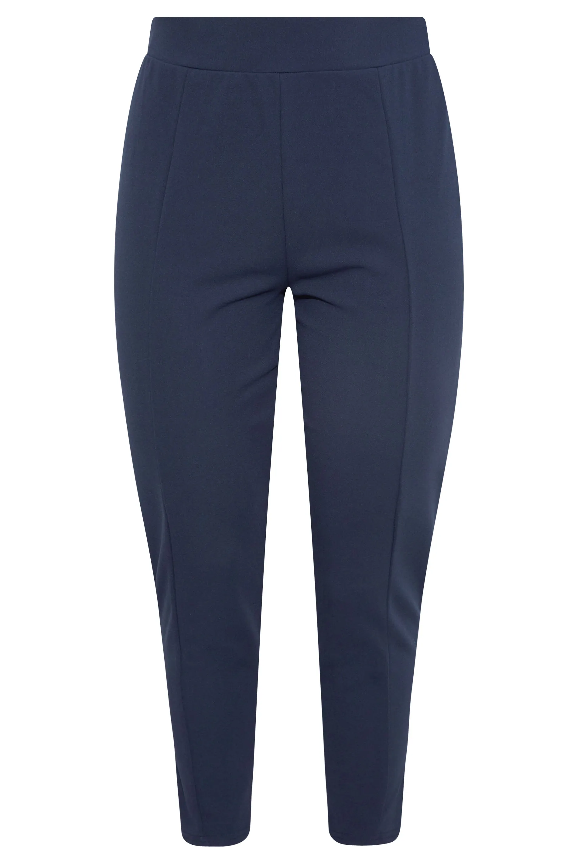 YOURS Curve Navy Blue Stretch Tapered Trousers