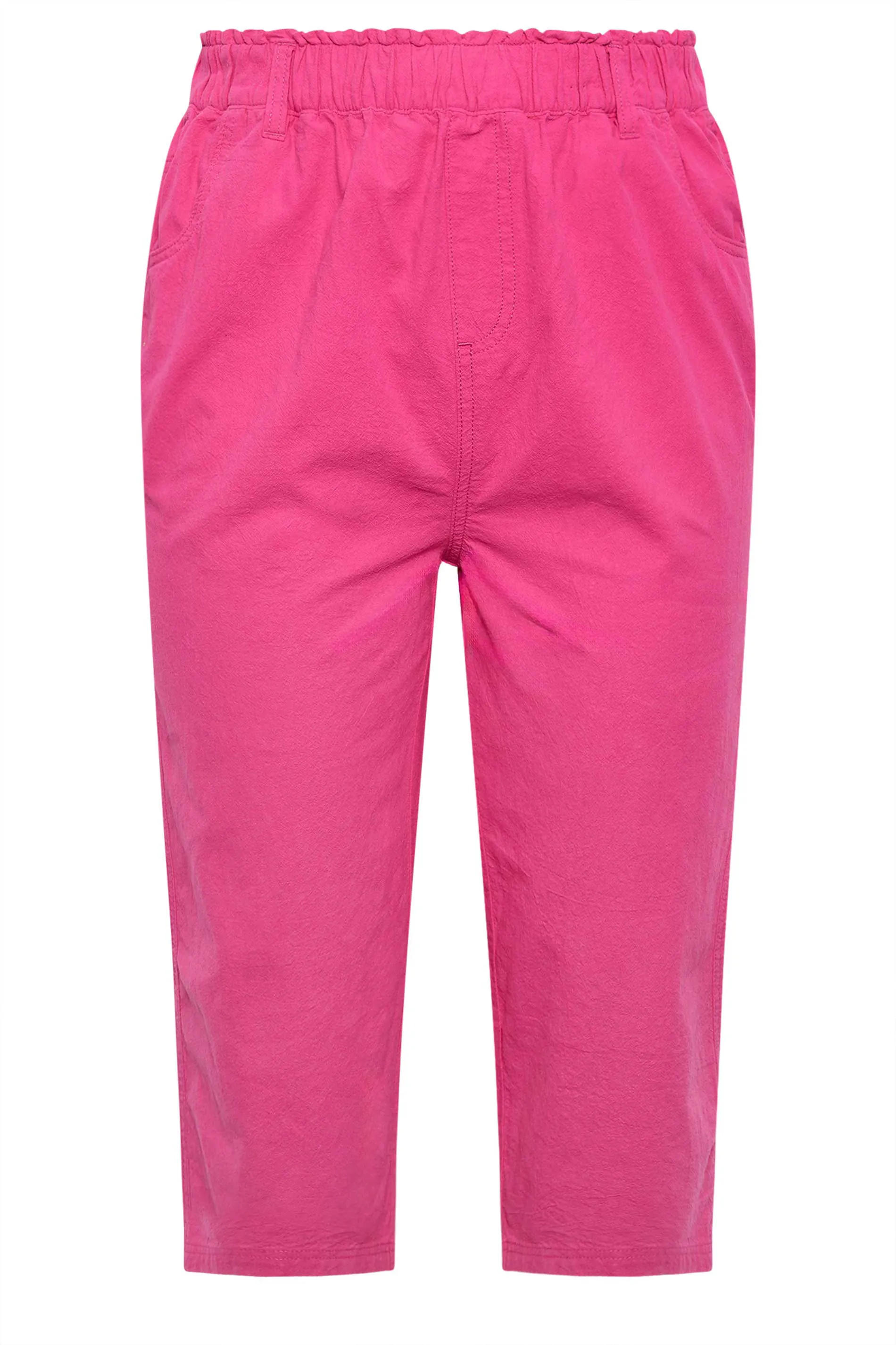 YOURS Curve Pink Cool Cotton Cropped Trousers