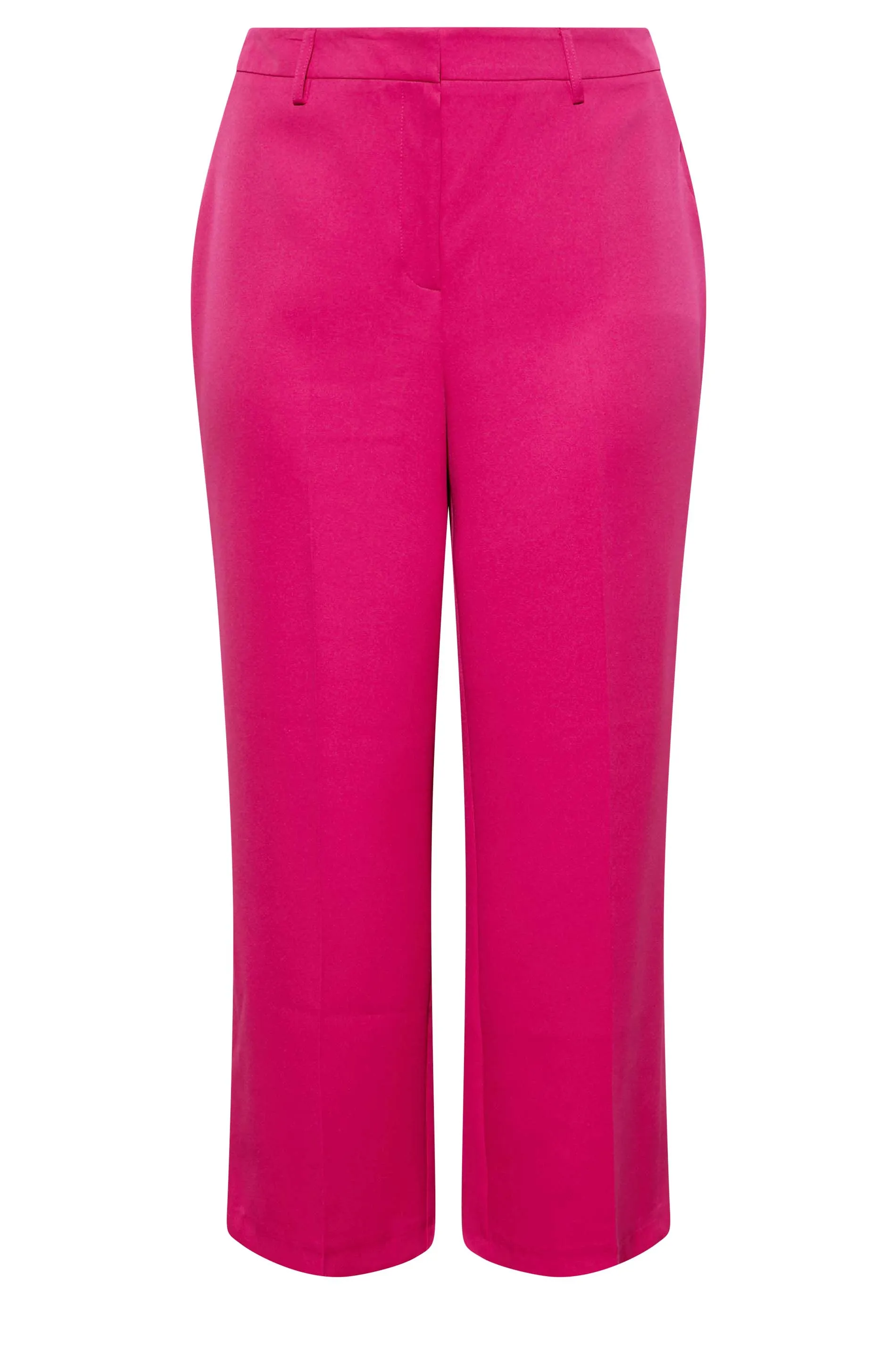 YOURS Curve Pink Split Hem Flared Trousers