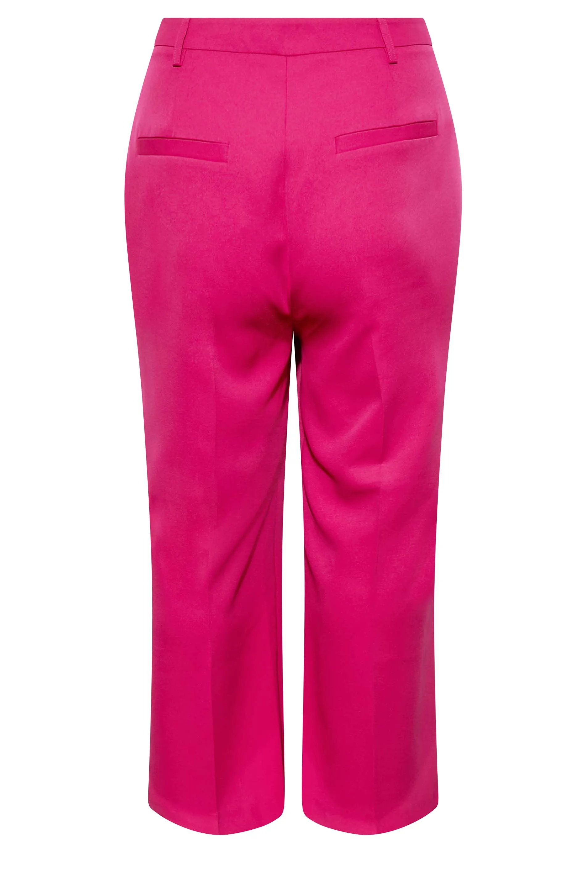 YOURS Curve Pink Split Hem Flared Trousers