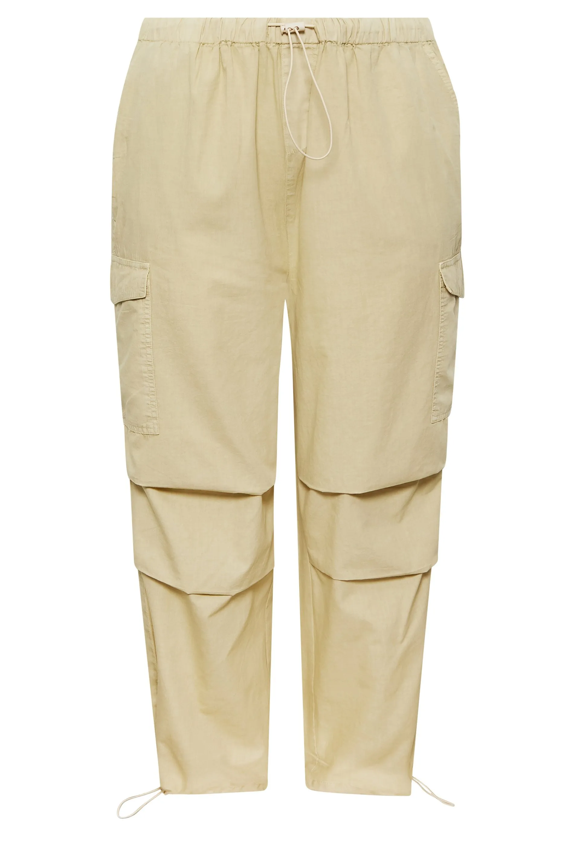 YOURS Curve Stone Brown Cargo Parachute Trousers