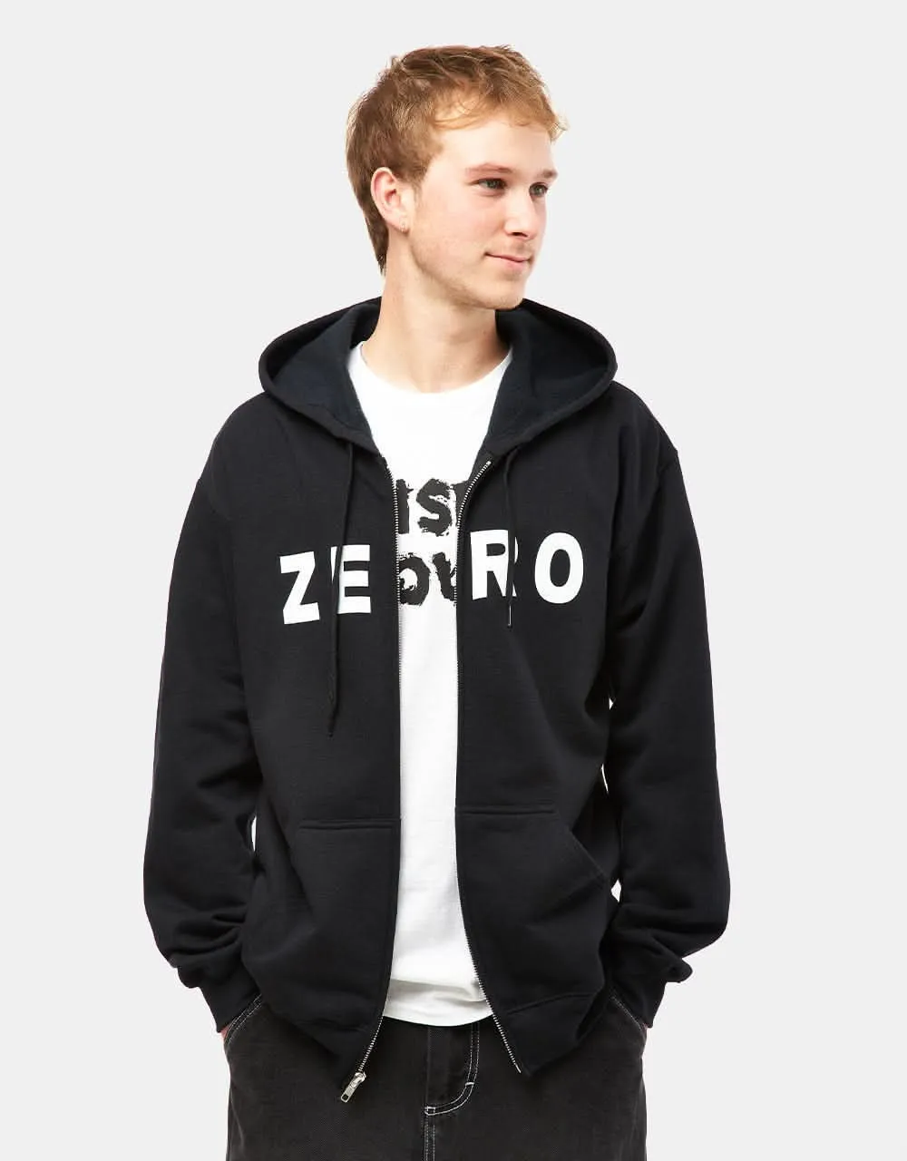 Zero Army Zip Hoodie - Black/White